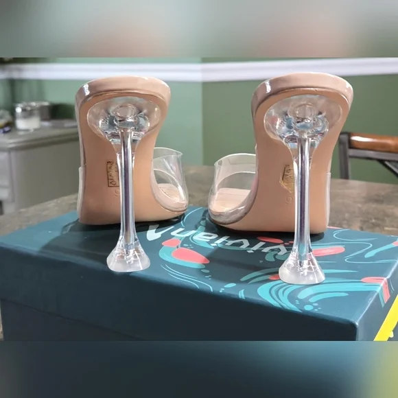 vivianly Womens Clear Heels Sandals #877 - Picture 5 of 14